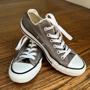Converse Low Top Canvas Sneakers in Gray with White Accents